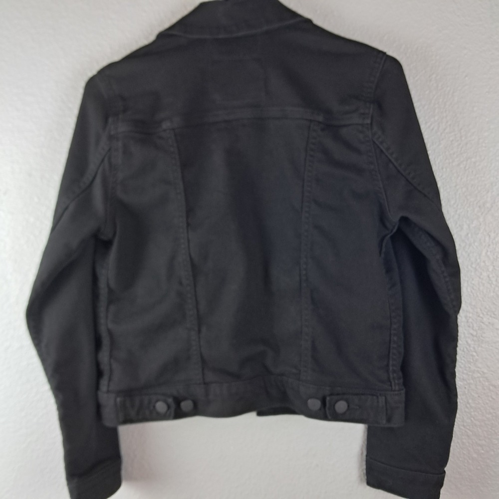 Levis Women Original Trucker Denim Jacket  Black Snap Button‎ Front Classic XS - Picture 10 of 14
